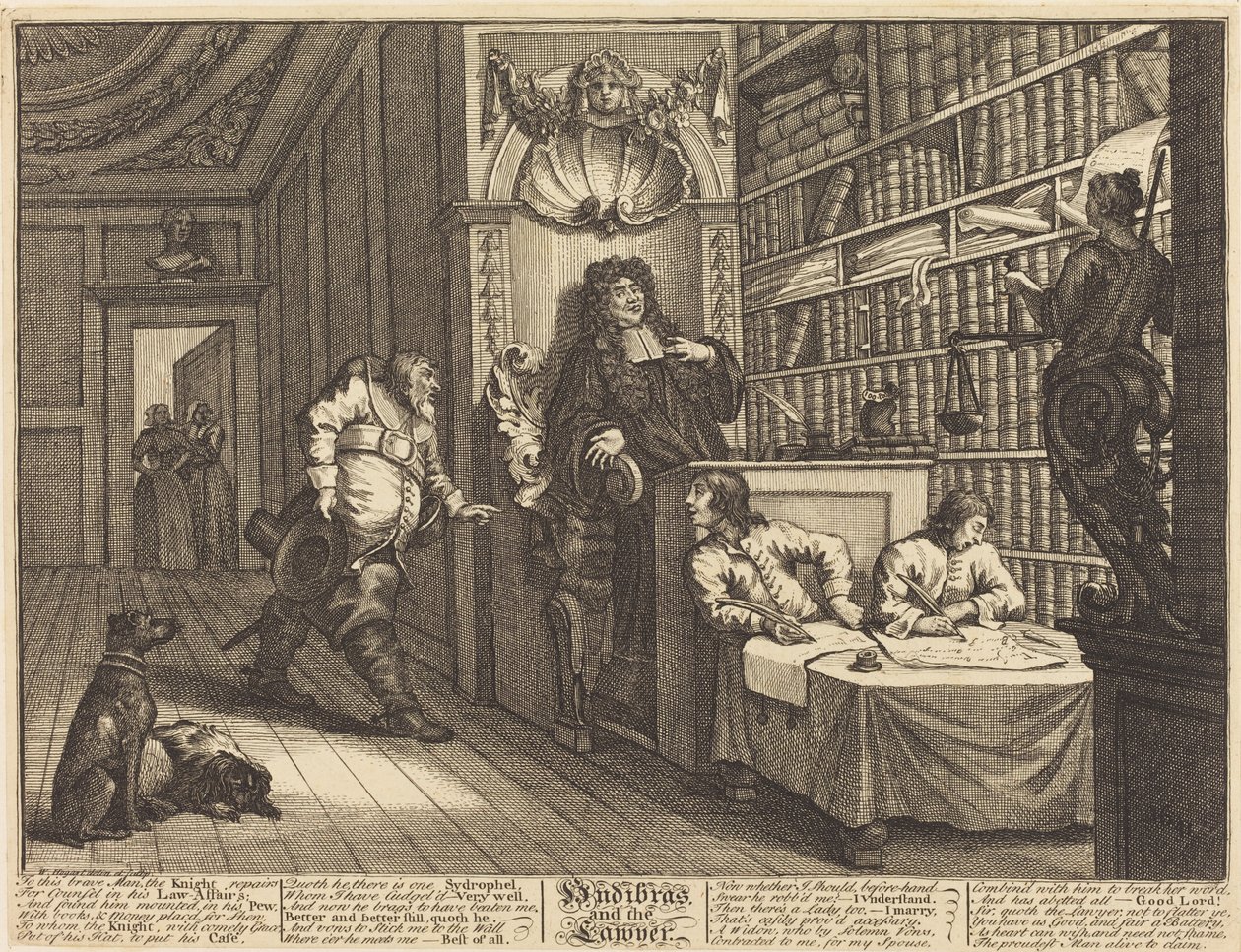 Hudibras en de Advocaat door William Hogarth