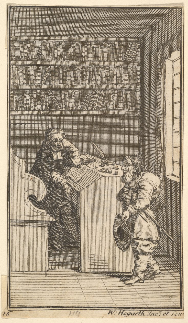 Hudibras en de Advocaat Zeventien Kleine Illustraties voor Samuel Butlers Hudibras, 1721-26 door William Hogarth