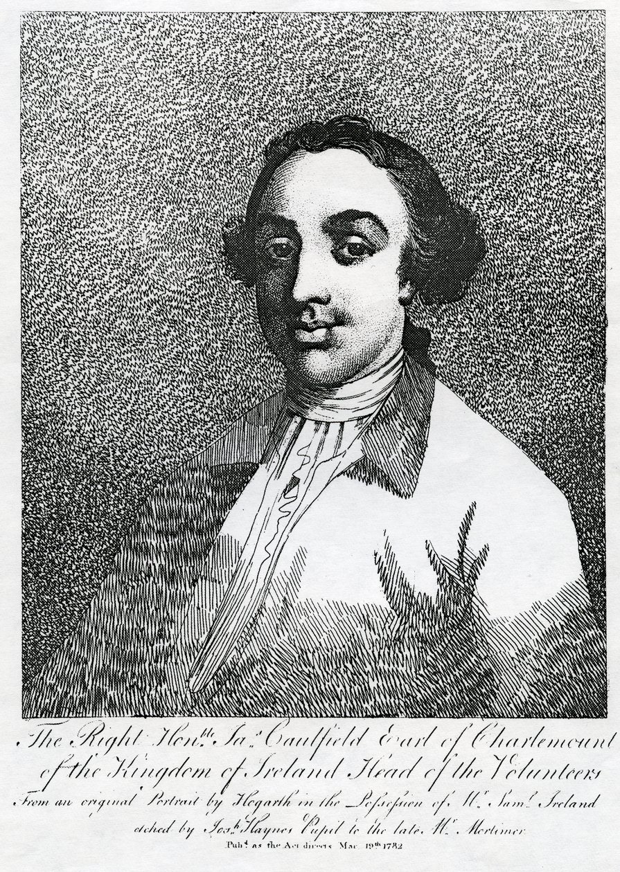 James Caulfield, 1e Graaf van Charlemont, gegraveerd door Joseph Haynes, 1782 door William Hogarth