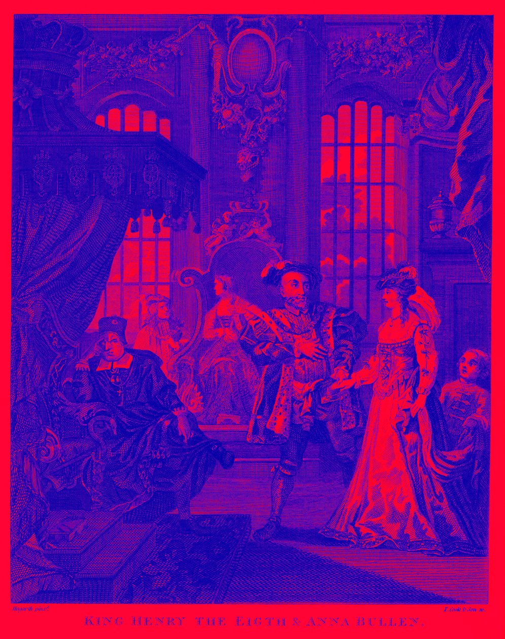 Koning Hendrik VIII en Anne Boleyn door William Hogarth