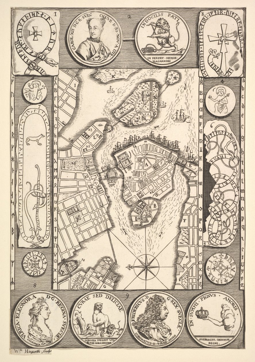 Kaart van Stockholm uit Aubry de La Mottraye