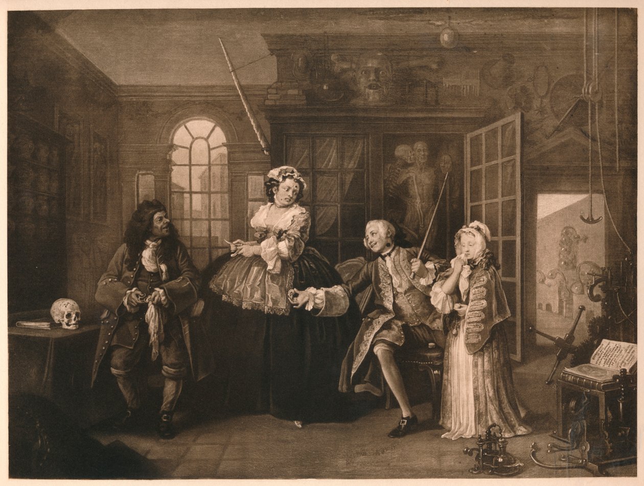 Marriage A-la-Mode: 3. De inspectie, c1743 door William Hogarth