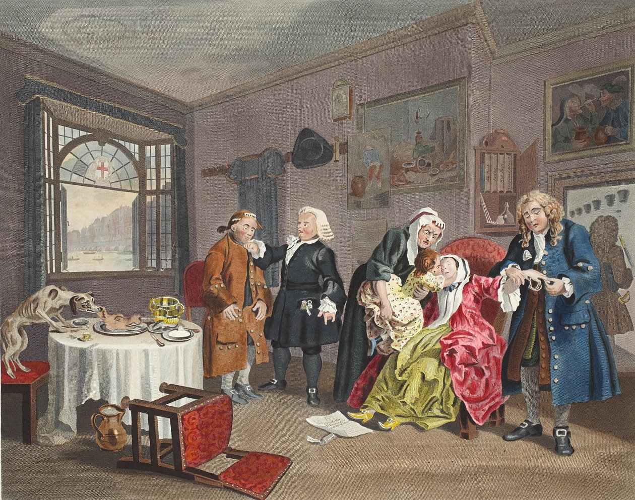 Marriage a la Mode, Plaat VI, De dood van de dame, illustratie uit 