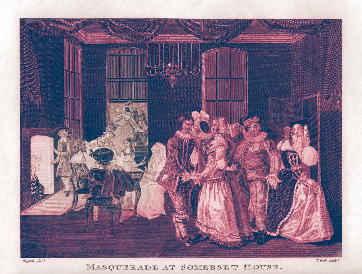 Maskerade in Somerset House door William Hogarth door William Hogarth