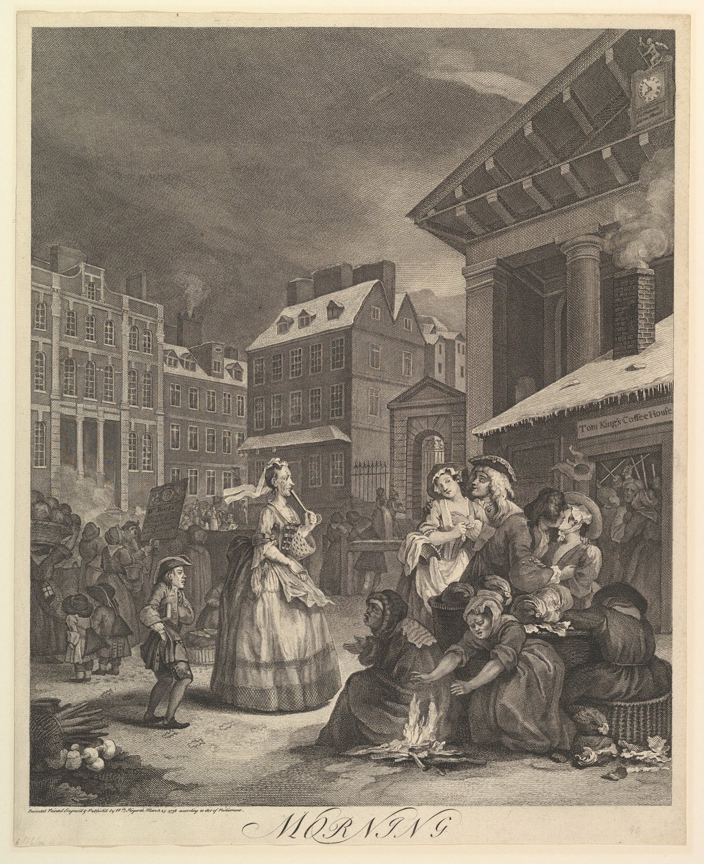 Ochtend: De vier tijden van de dag, 25 maart 1738 door William Hogarth
