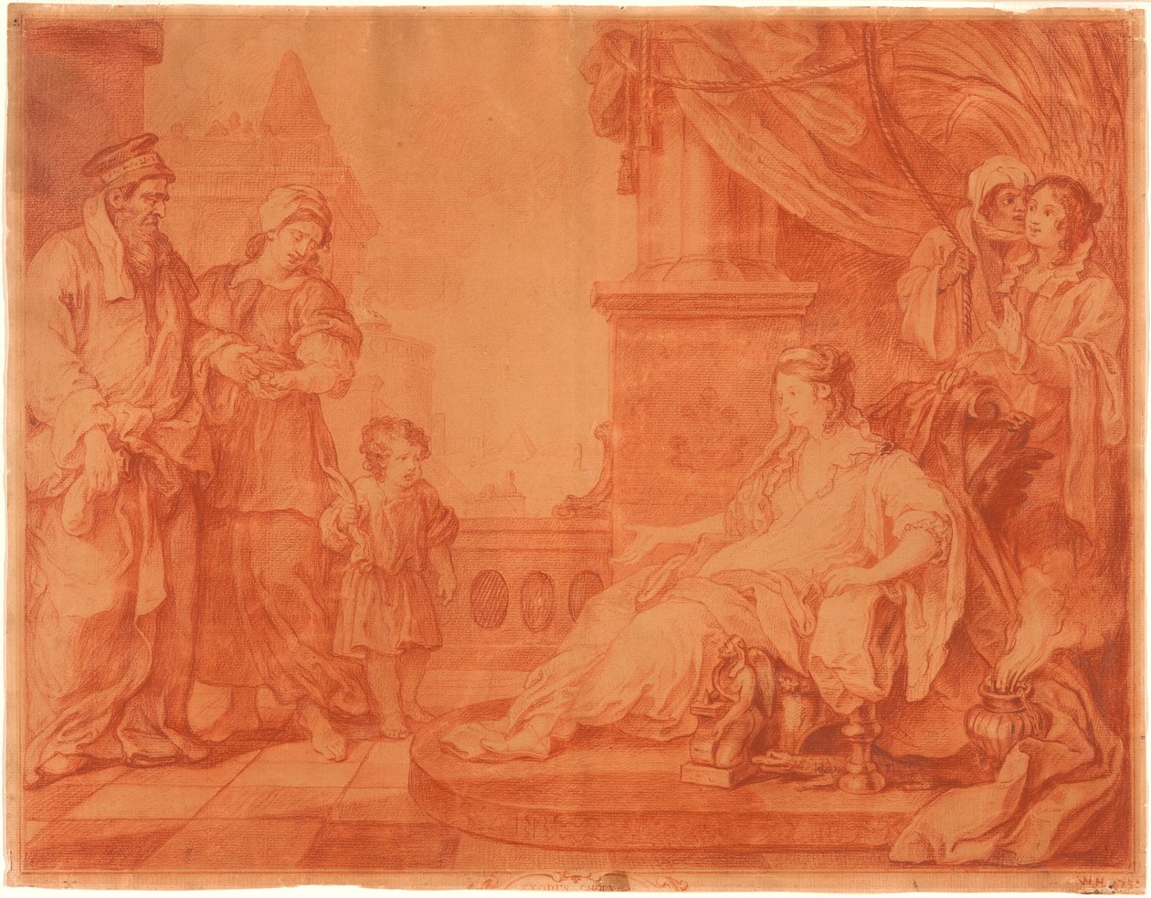 Mozes gebracht naar de dochter van de farao door William Hogarth