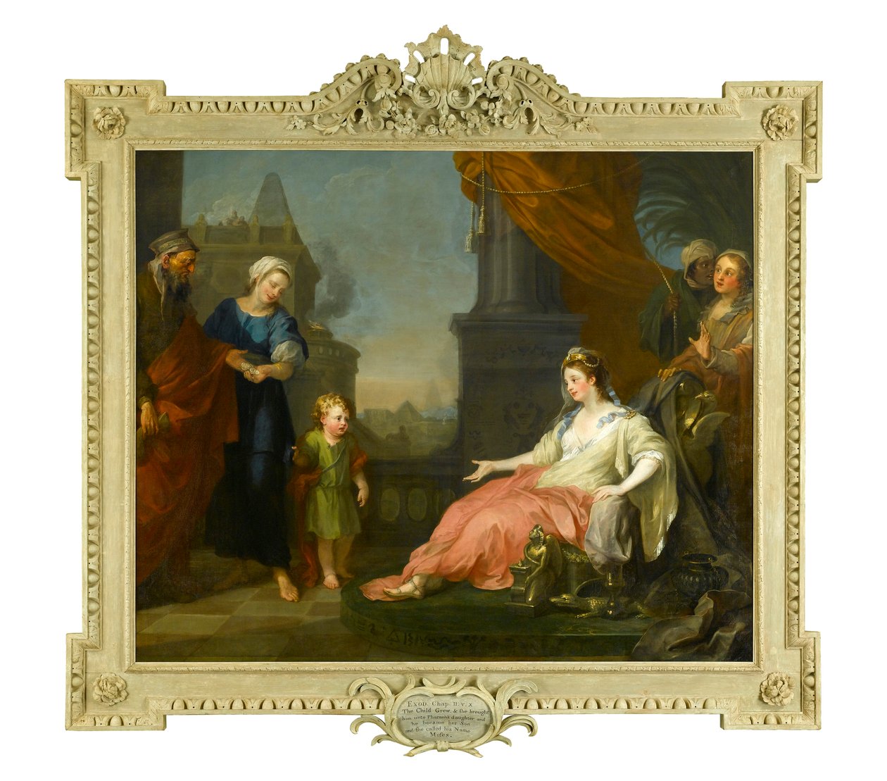 Mozes voor de dochter van de farao gebracht, 1746 door William Hogarth
