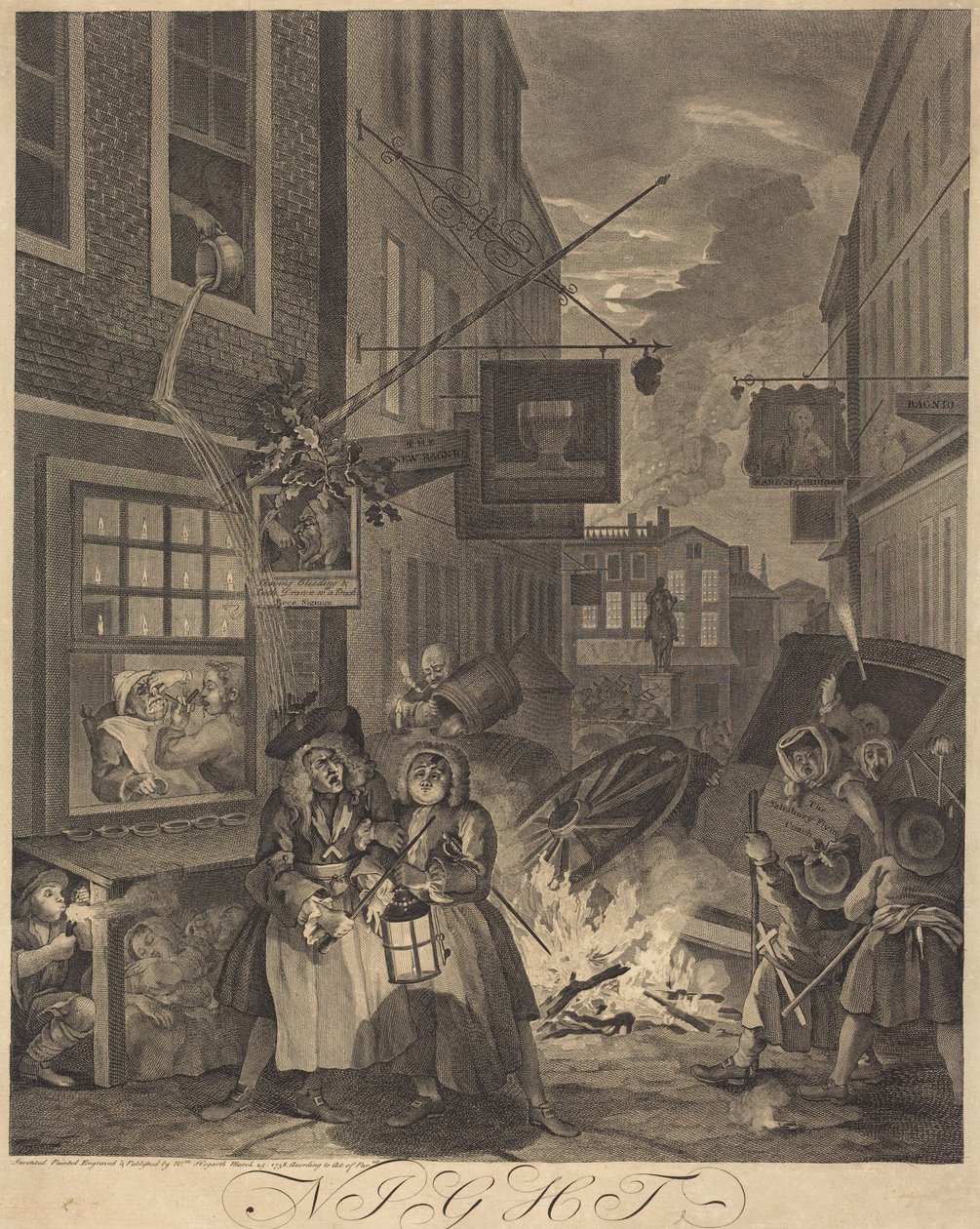 Nacht door William Hogarth