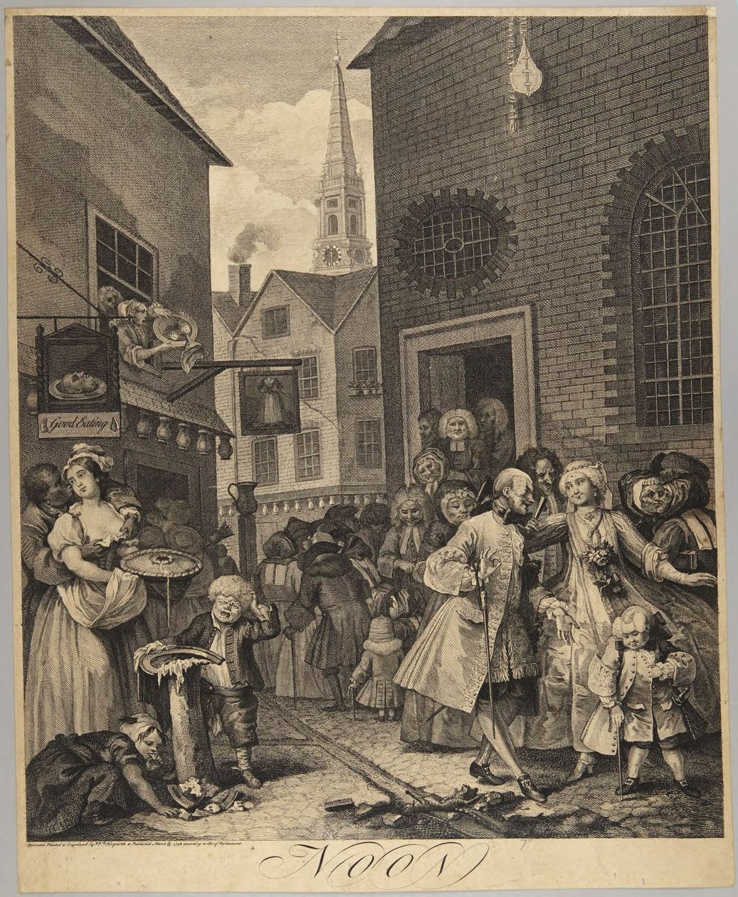 Middag, plaat 2 uit de serie ‘Vier momenten van de dag’ door William Hogarth