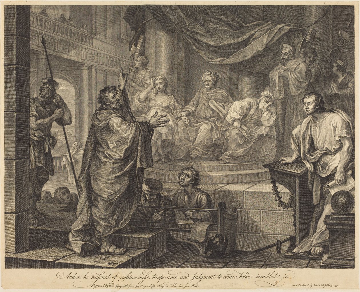 Paulus voor Felix door William Hogarth