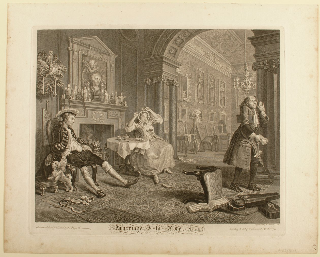 Plaat II, uit „Marriage à la Mode“ door William Hogarth
