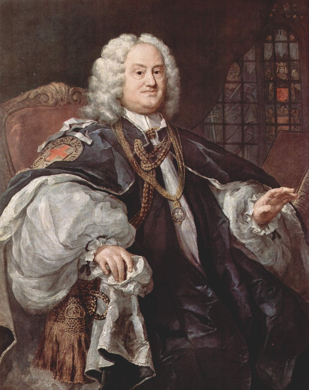 Portret van Benjamin Hoadly (1676-1761), Engels geestelijke, was achtereenvolgens bisschop van Bangor, Hereford, Salisbury en Winchester door William Hogarth
