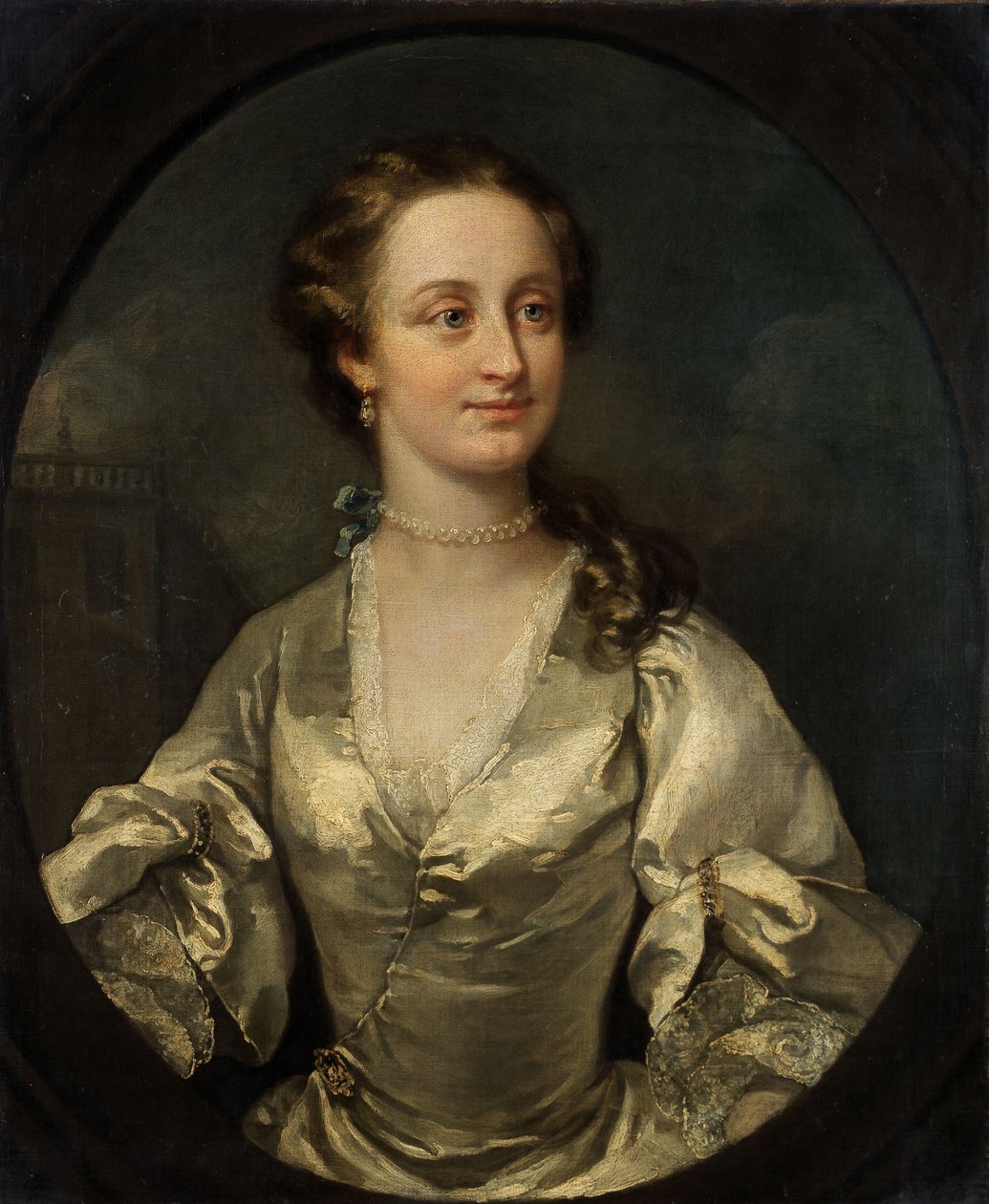 Portret van een jonge vrouw door William Hogarth