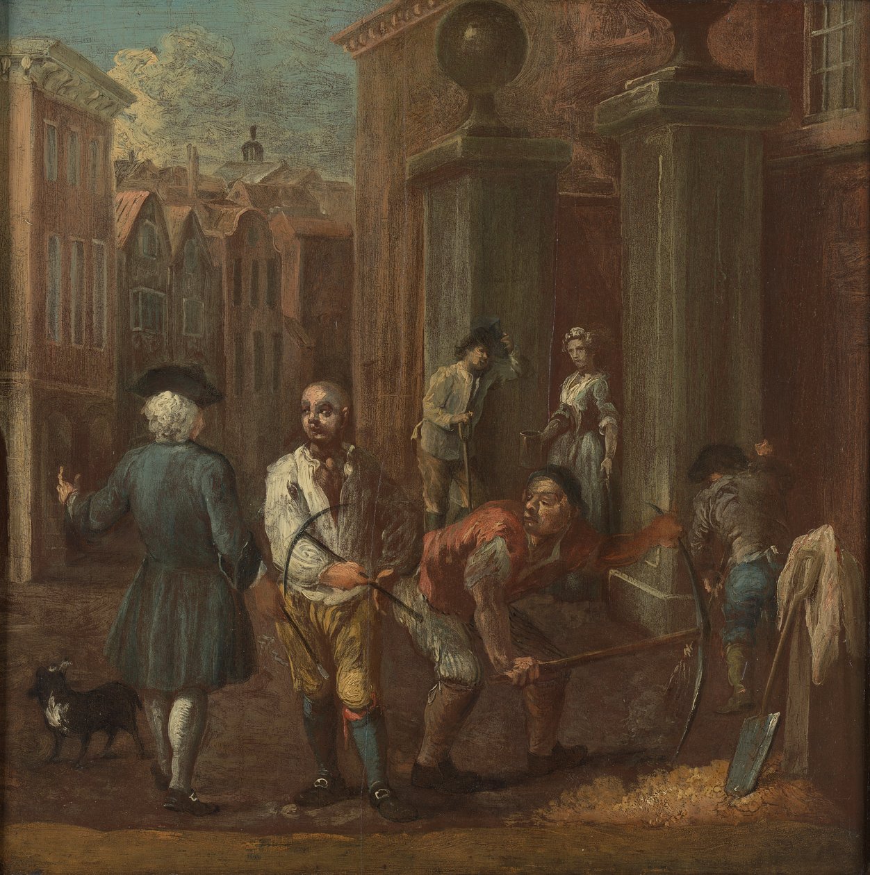 Bord voor een stratenmaker door William Hogarth
