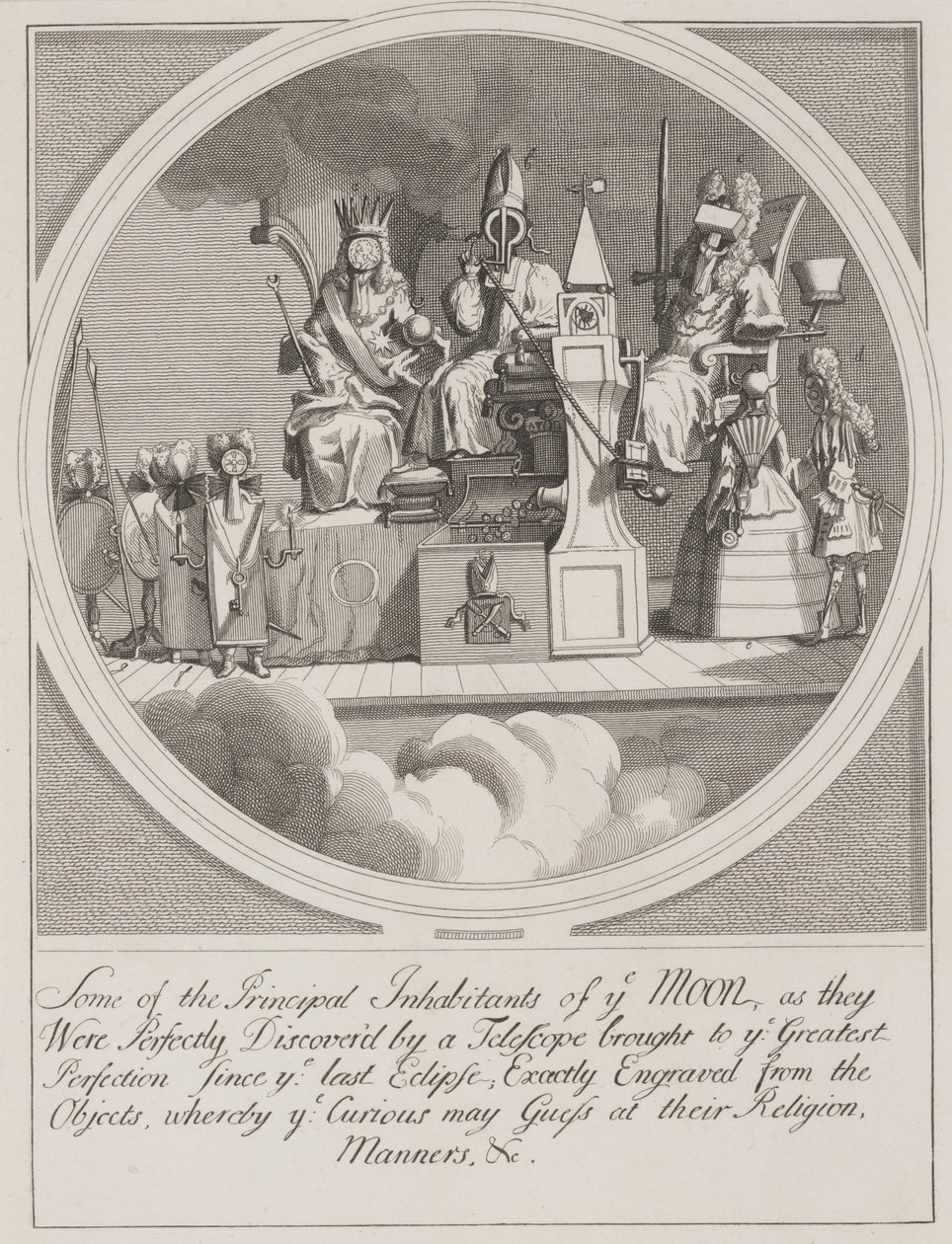 Enkele van de belangrijkste inwoners van de maan: Koninklijkheid, Episcopaat en Wet door William Hogarth