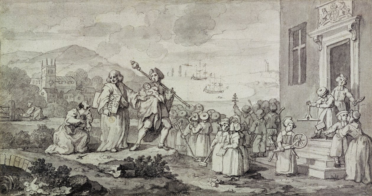 Studie voor de vondelingen door William Hogarth