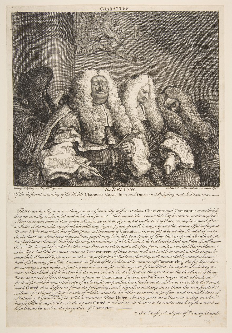 De bank, september 1758 door William Hogarth