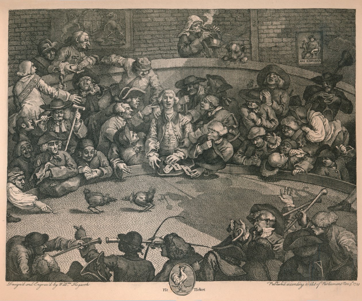 De hanenren door William Hogarth