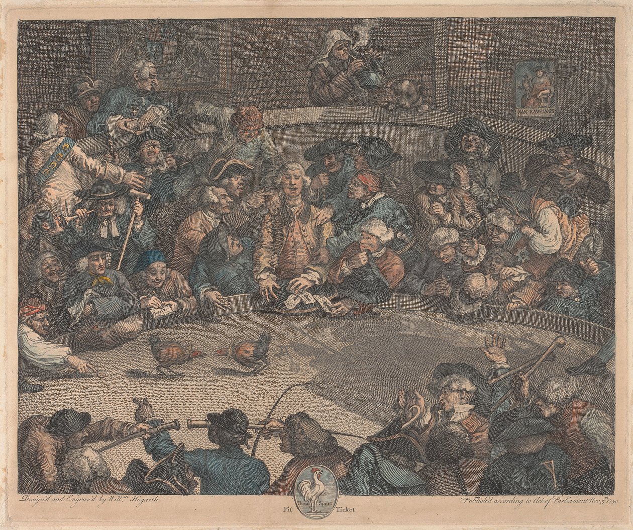 Koninklijke sport, Pit Ticket door William Hogarth