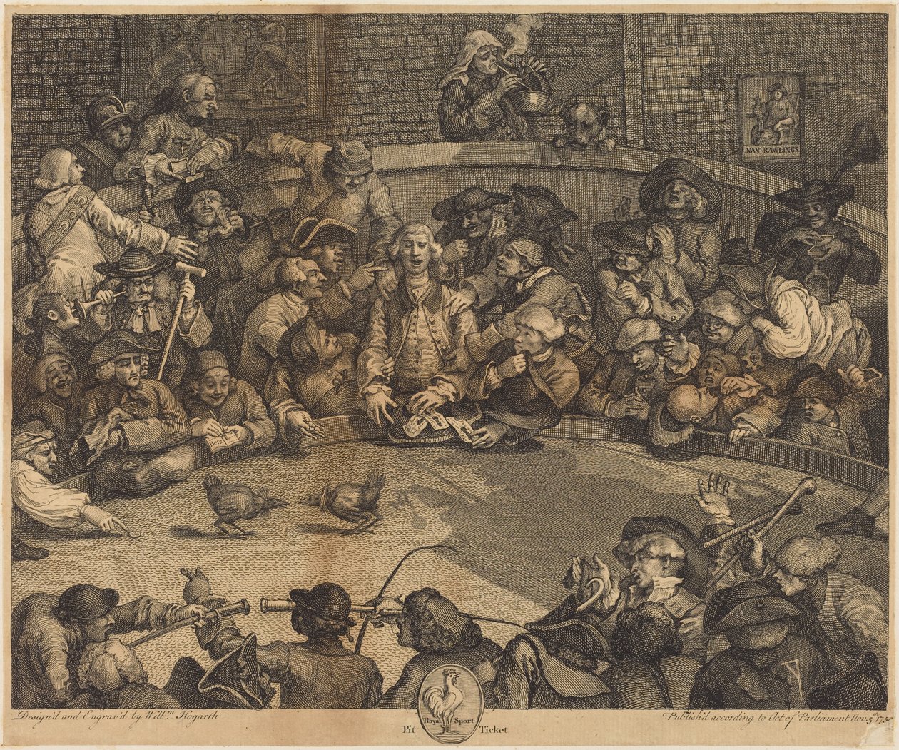 De hanengevechtplaats door William Hogarth