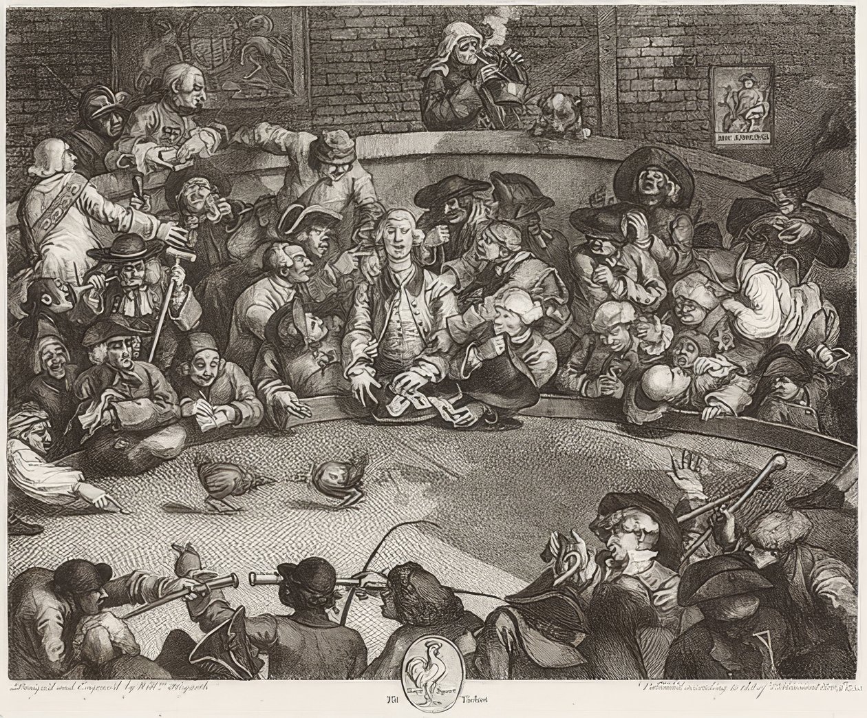 De hanenvechtplaats. 1759 door William Hogarth