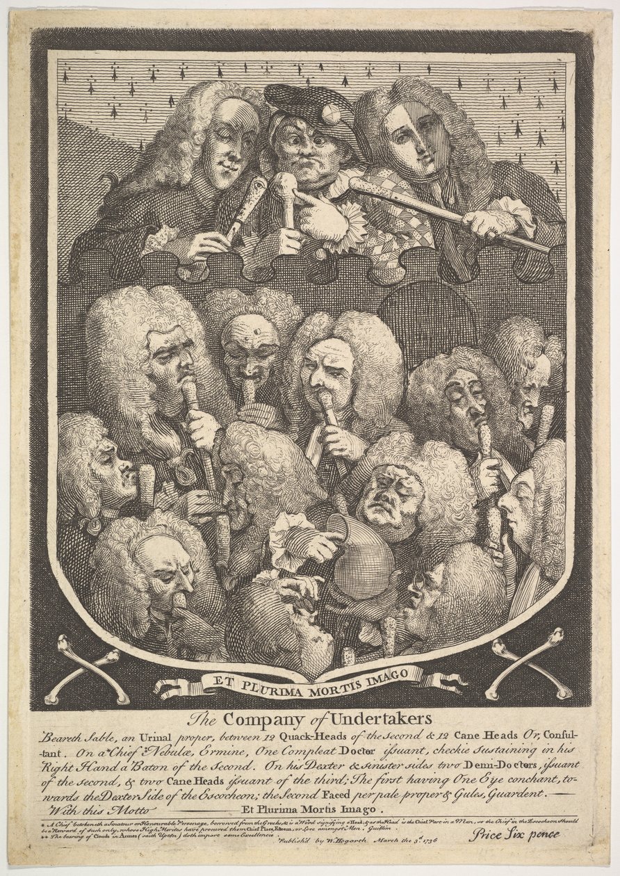 Het Gezelschap van Begrafenisondernemers door William Hogarth