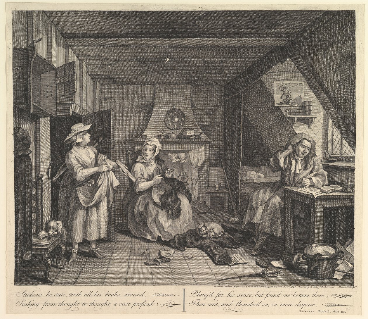 De noodlijdende dichter door William Hogarth