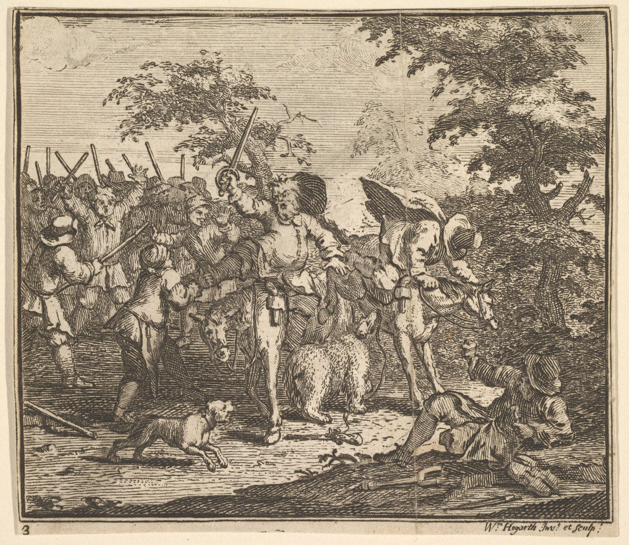De ontmoeting met Talgol en Magnano Zeventien kleine illustraties voor Samuel Butler..., 1721-26 door William Hogarth