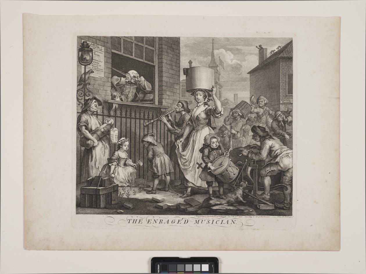 De woedende muzikant door William Hogarth