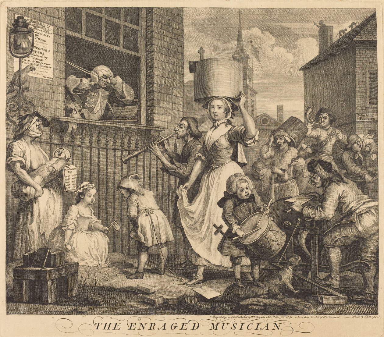 De Woedende Muzikant door William Hogarth