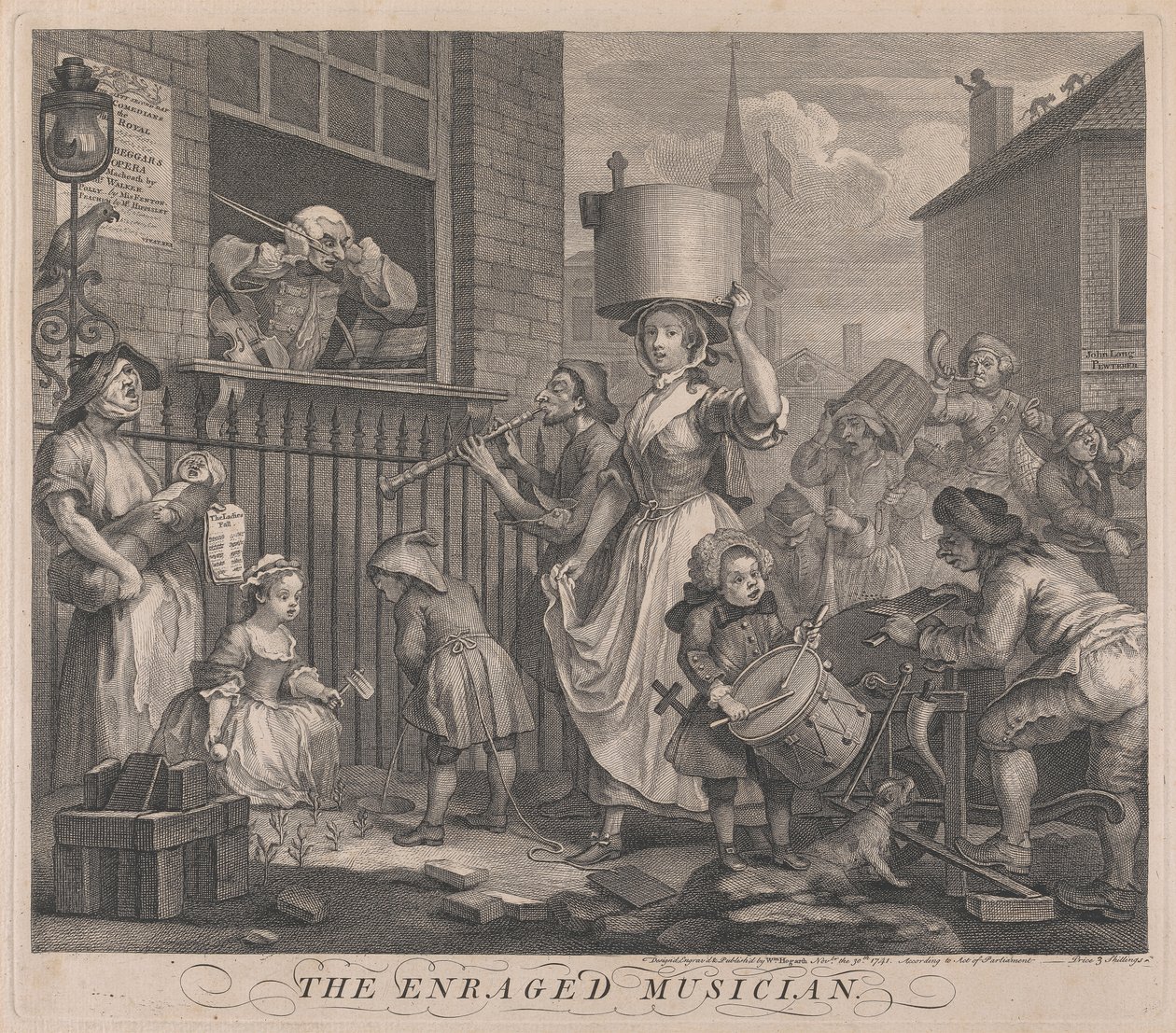 De woedende muzikant door William Hogarth