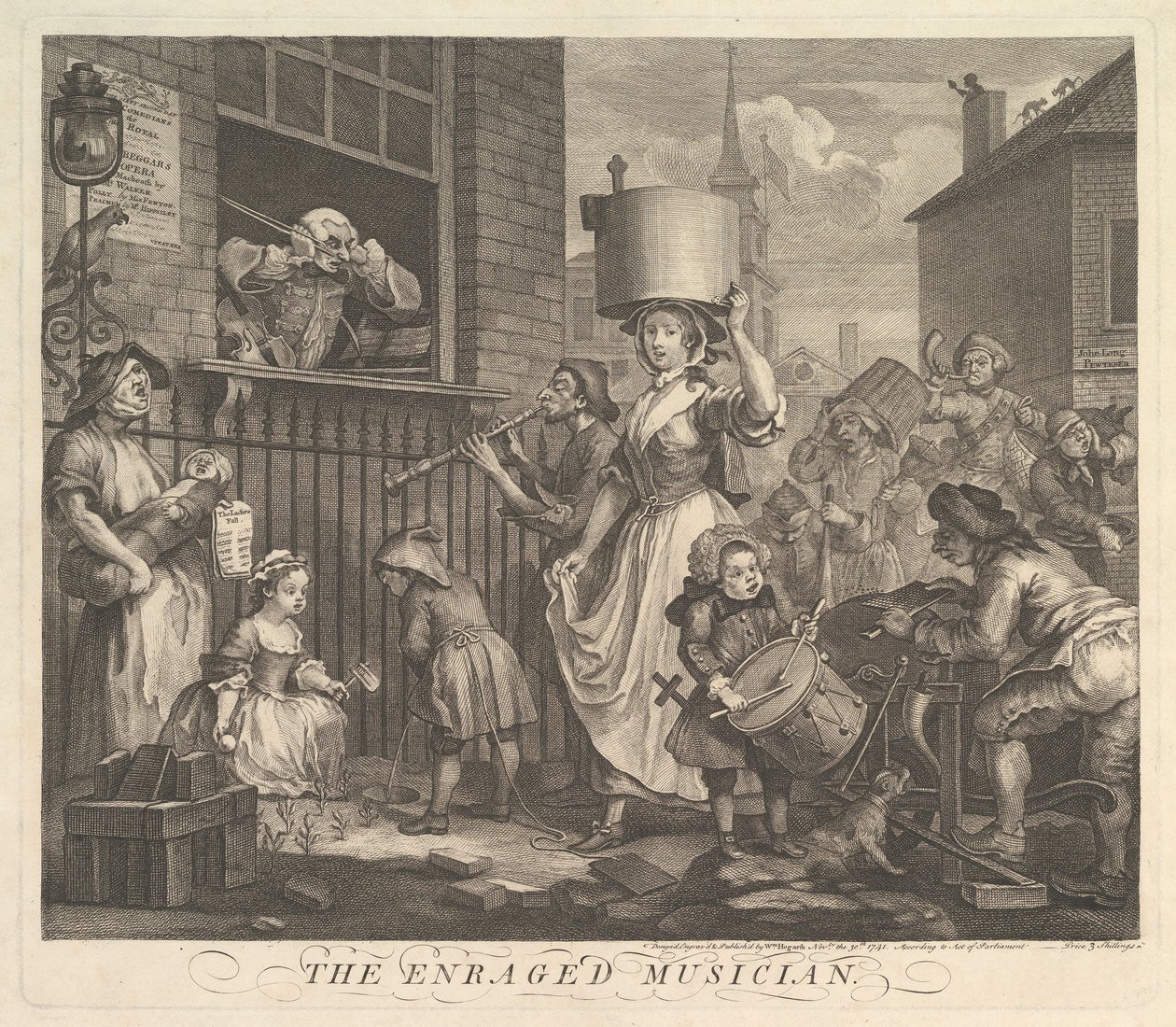 De woedende muzikant door William Hogarth