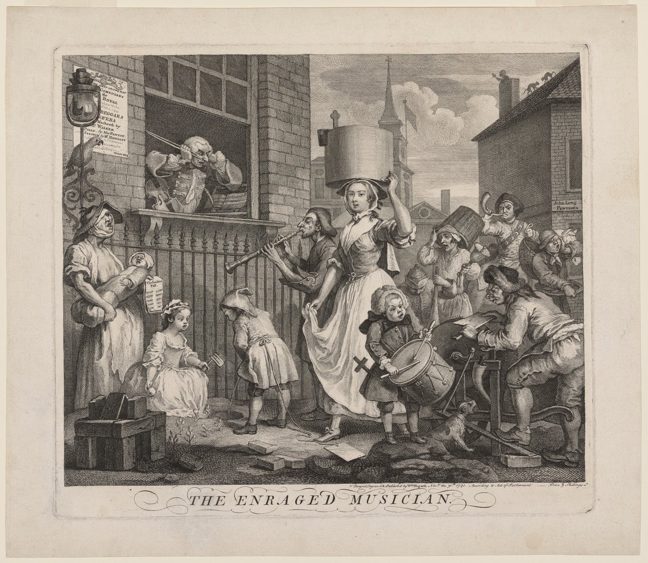 De woedende musicus door William Hogarth