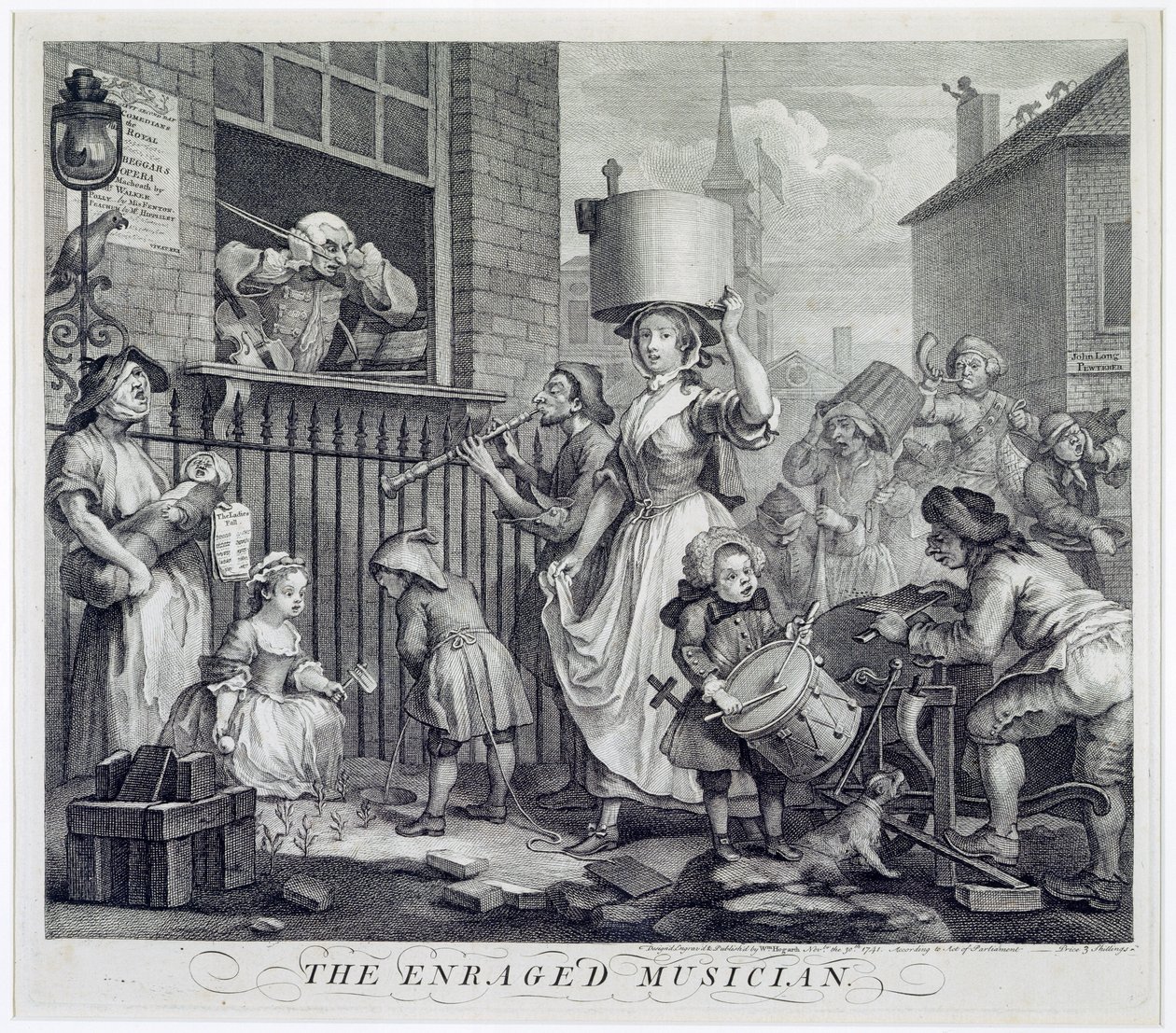 De woedende muzikant, 1741 door William Hogarth