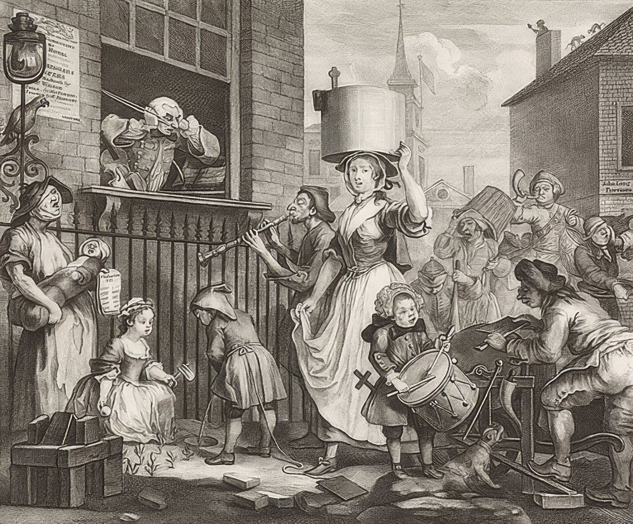 De woedende muzikant door William Hogarth