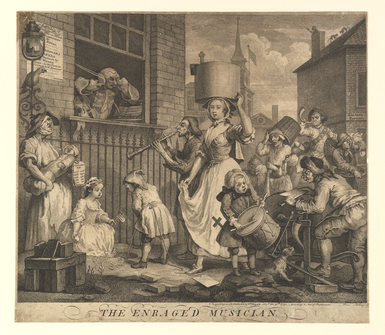 De Woedende Muzikant, 30 november 1741 door William Hogarth