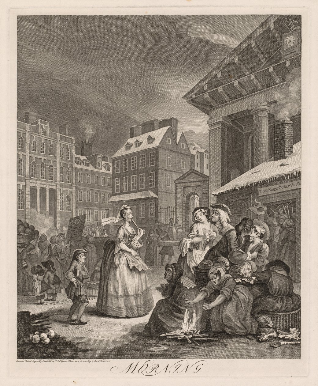 De vier tijden van de dag: Ochtend, 1738 door William Hogarth