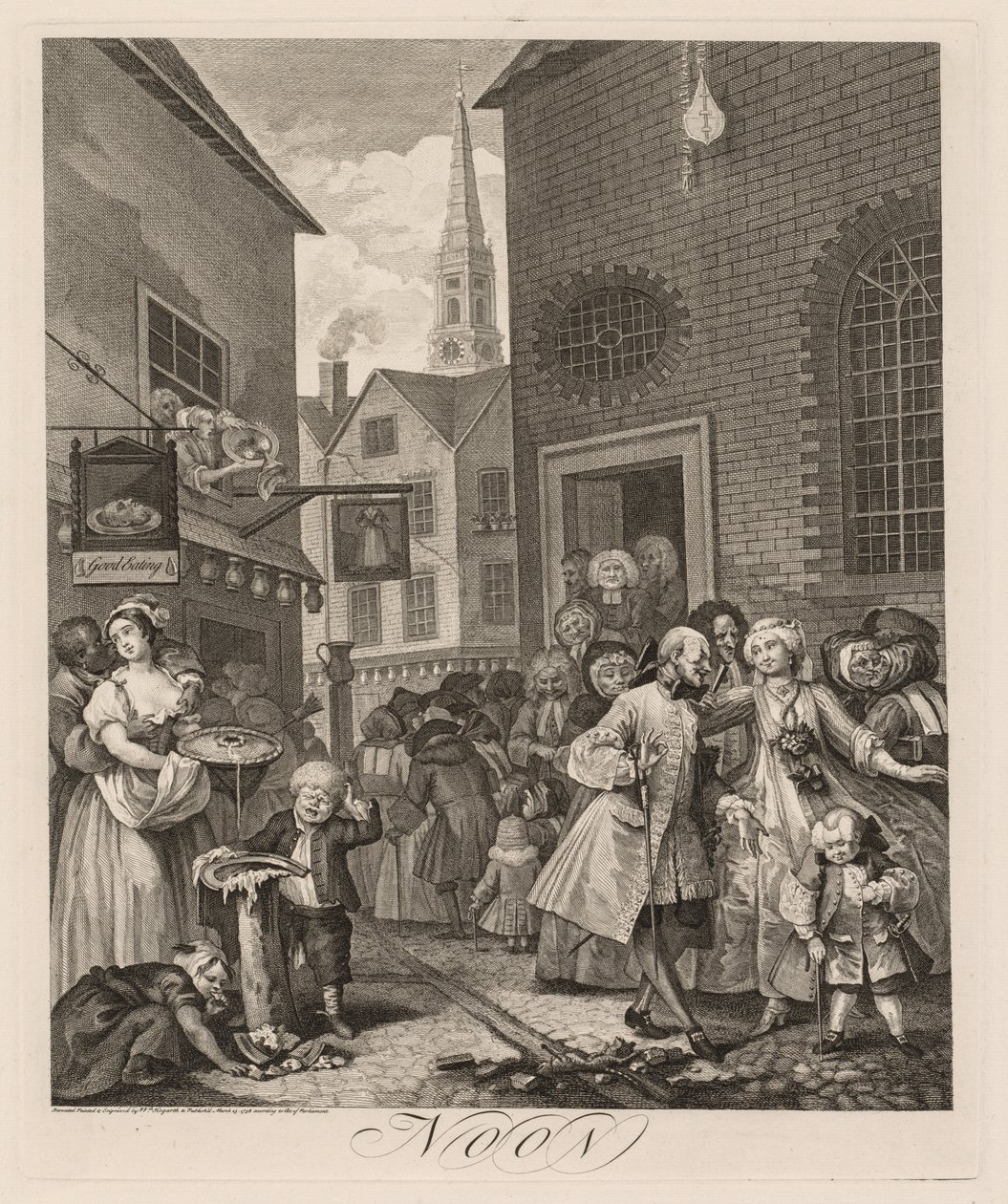 De Vier Tijdstippen van de Dag: Middag door William Hogarth