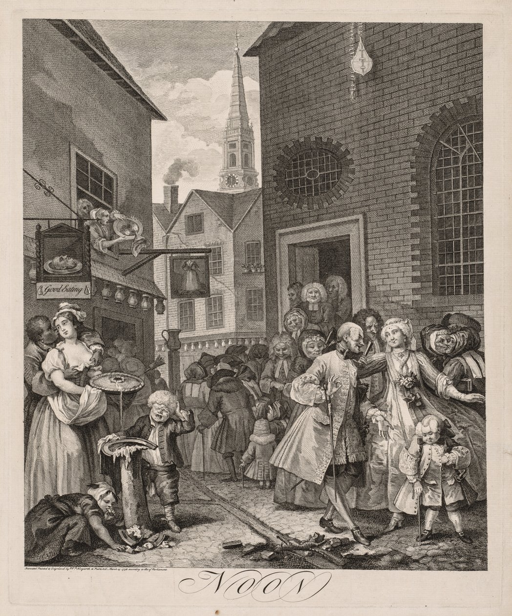 De vier tijden van de dag: Middag door William Hogarth