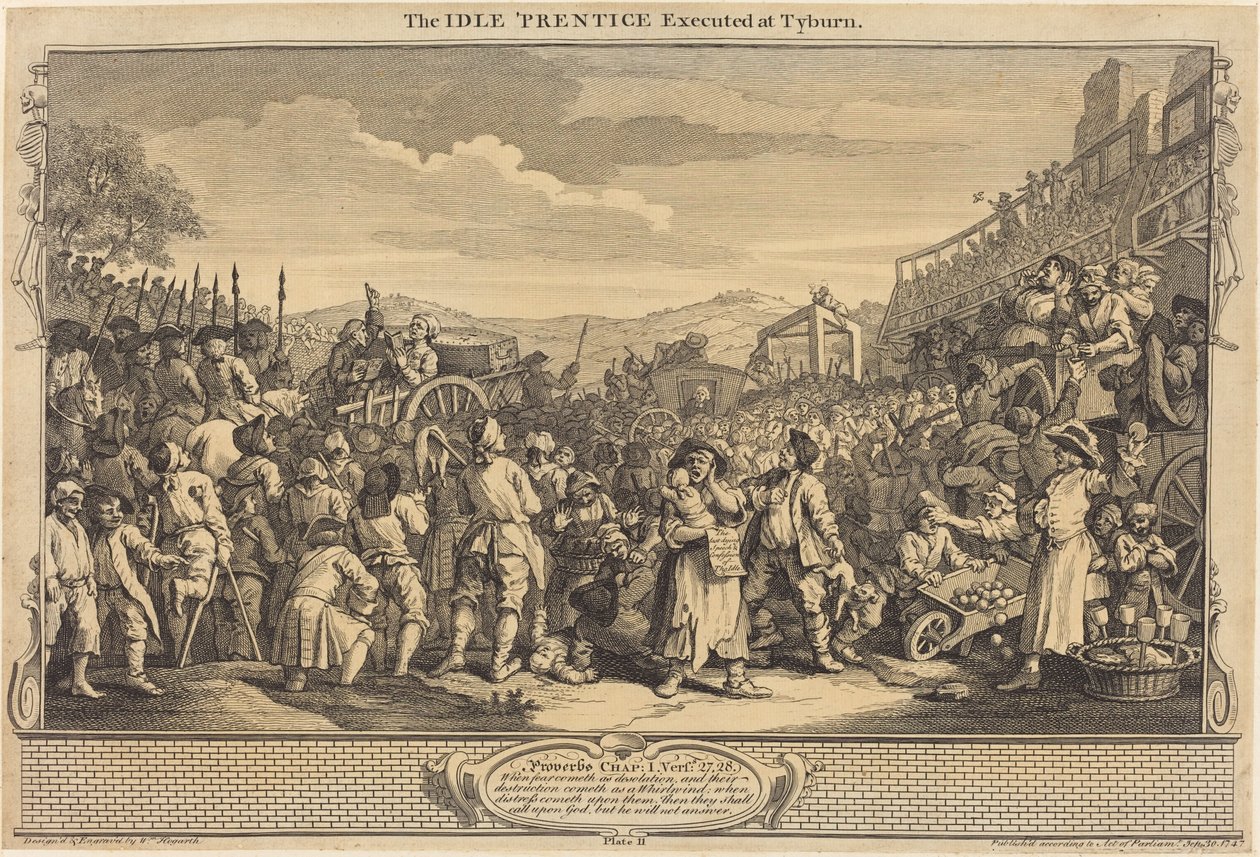 De Luie Leerling Geëxecuteerd in Tyburn door William Hogarth