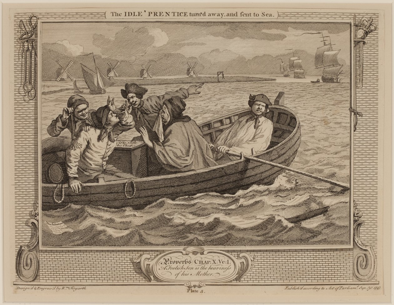 De luie leerling weggestuurd en naar zee gestuurd door William Hogarth