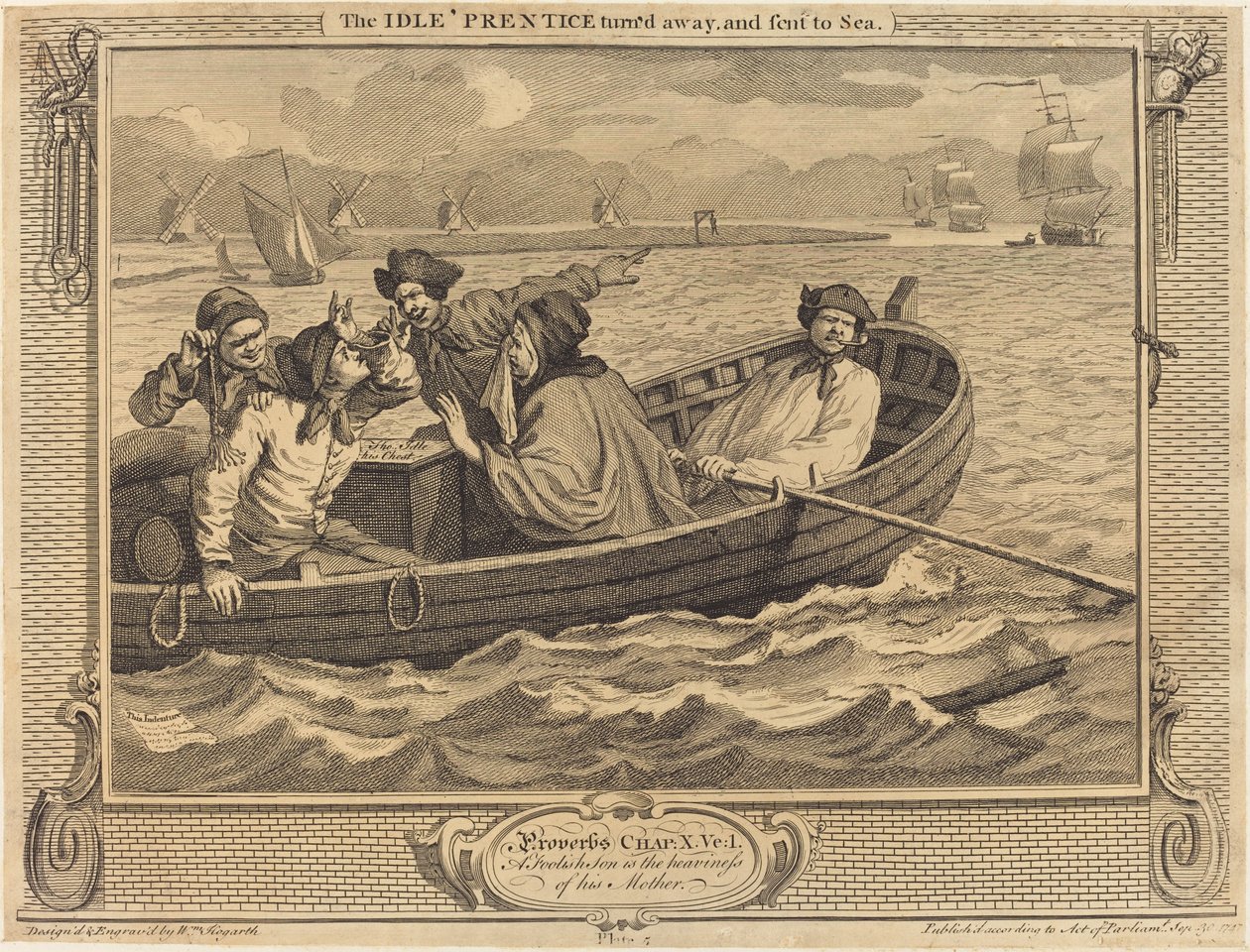 De Luie Leerling weggestuurd en naar Zee gestuurd door William Hogarth