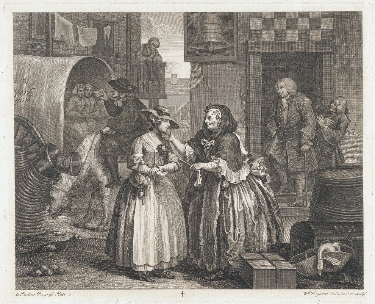 Het Onschuldige Meisje Wordt een Hoer door William Hogarth