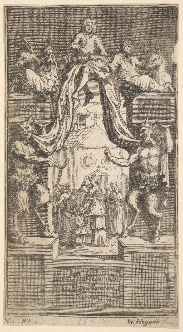 De Nieuwe Metamorfose: Frontispice, Vol.1, 1724 door William Hogarth