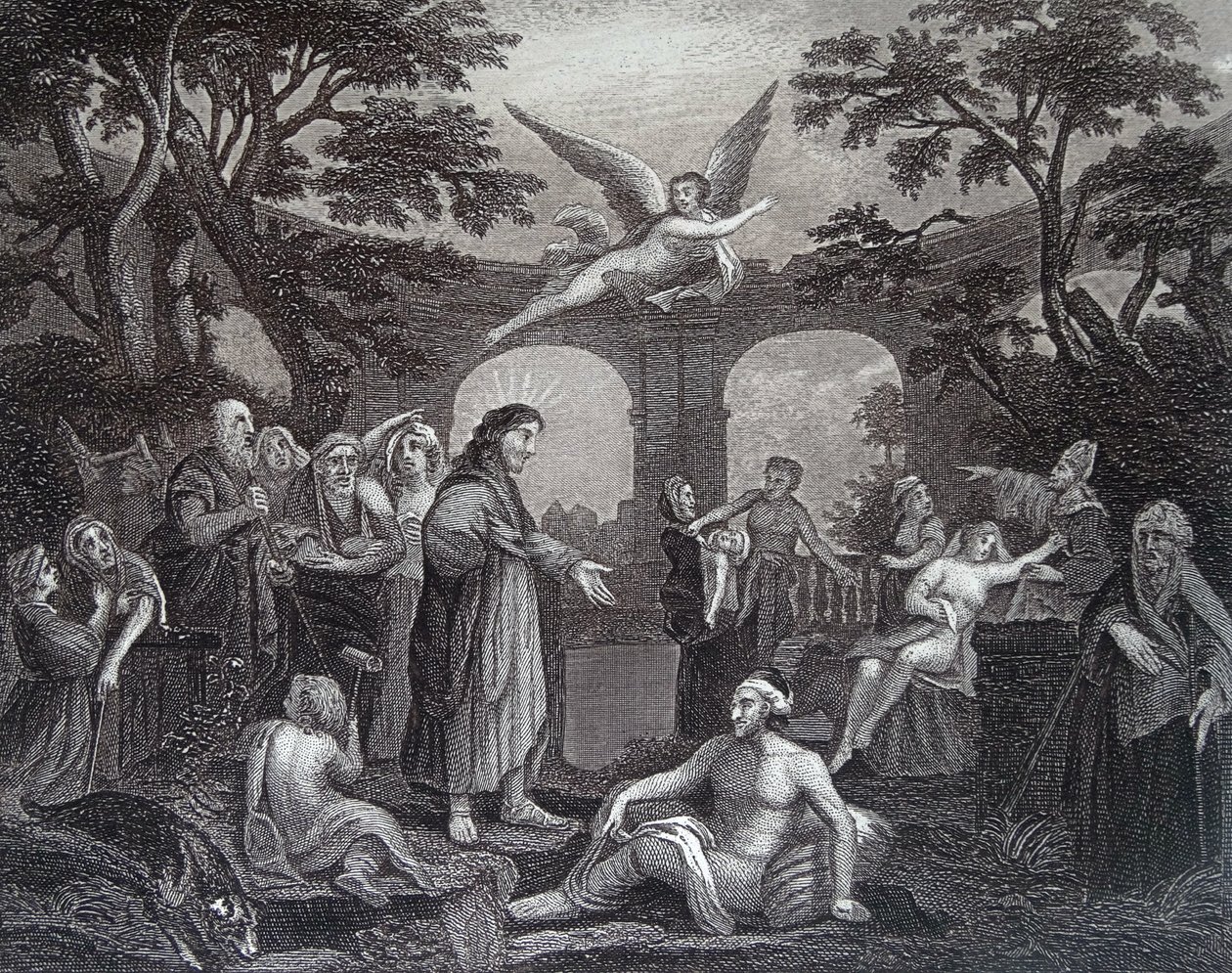 Het Badwater van Bethesda door William Hogarth