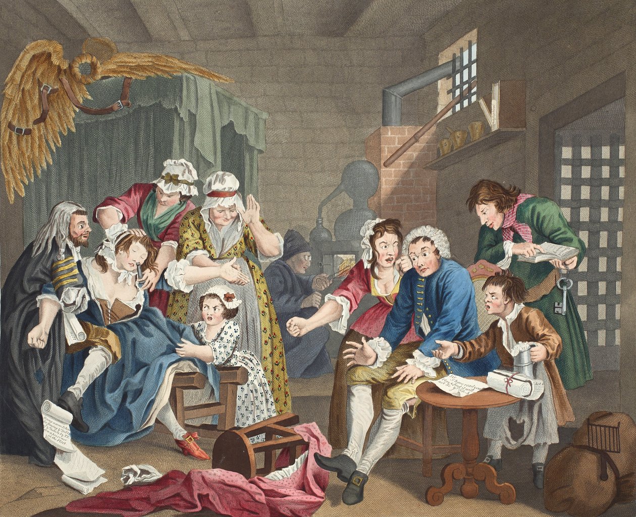 De losbol in de gevangenis, plaat VII, uit 