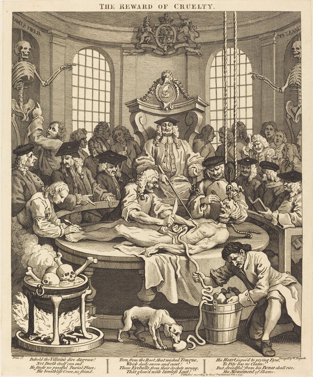 De beloning van wreedheid door William Hogarth
