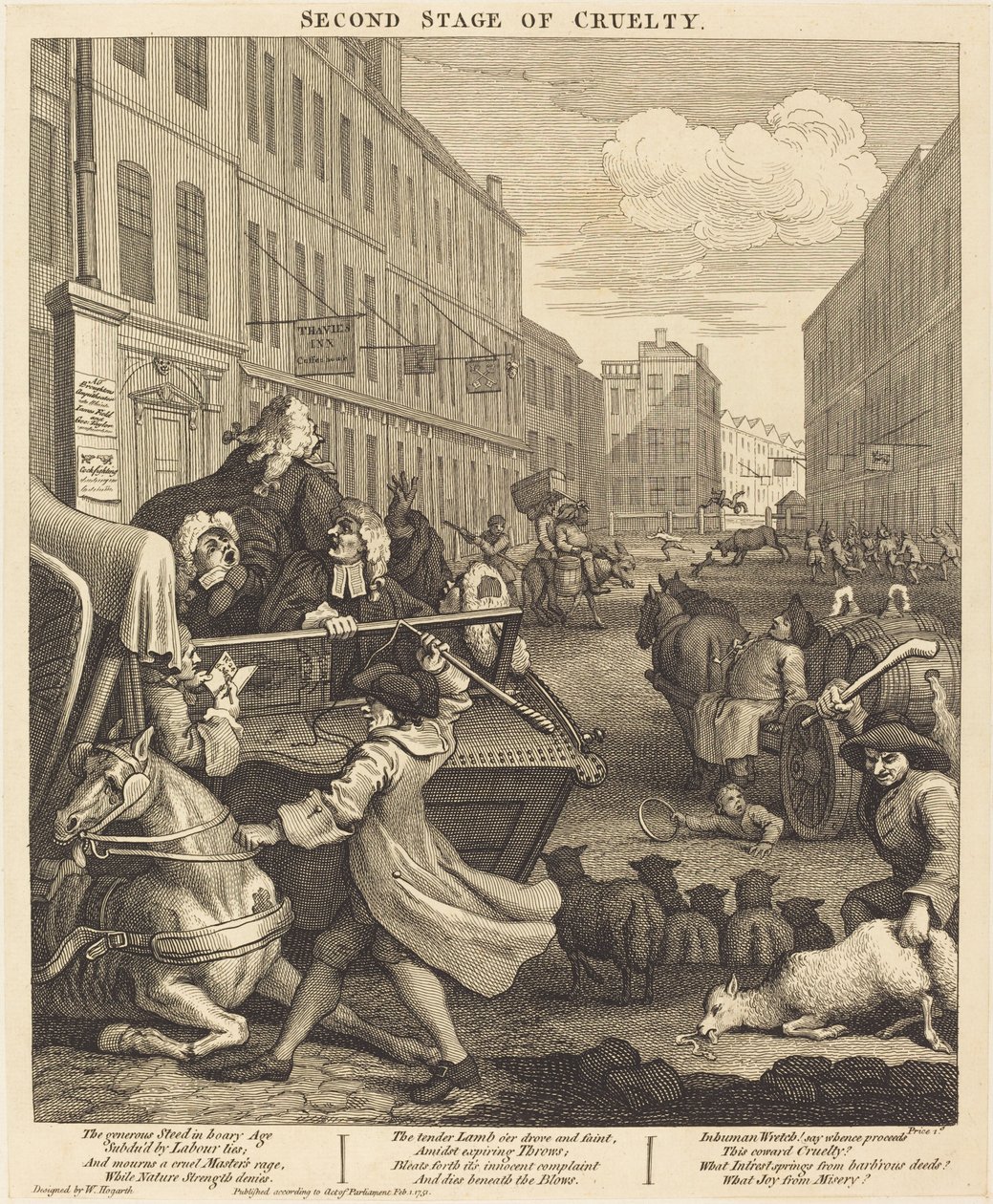 De tweede fase van wreedheid door William Hogarth