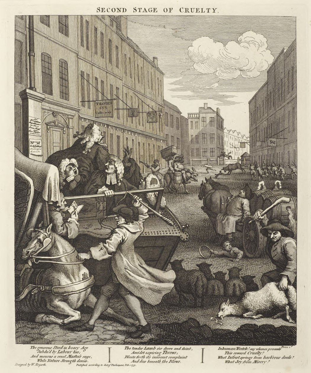 De tweede fase van wreedheid door William Hogarth