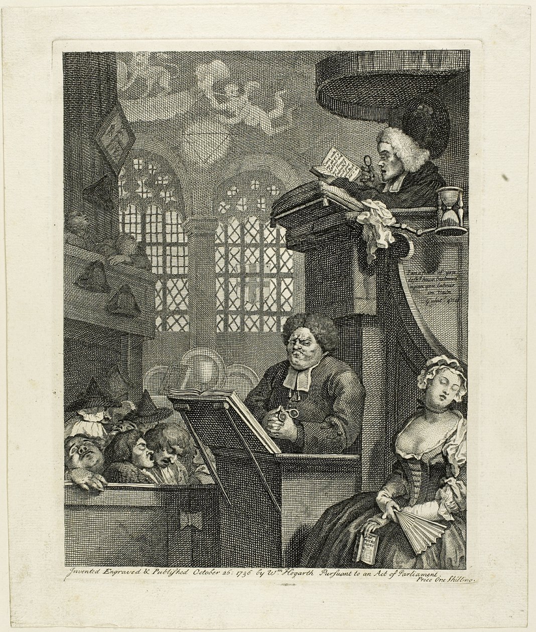 De Slapende Gemeente door William Hogarth